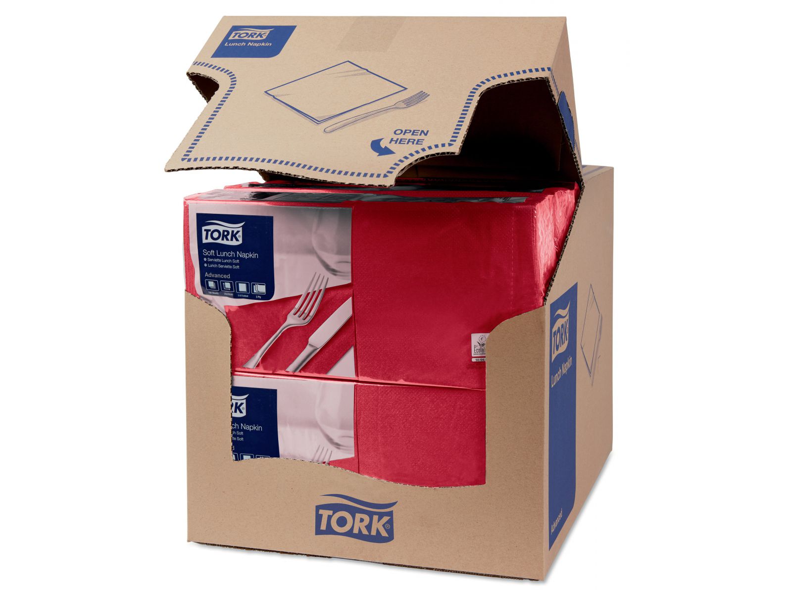 Serwetki Tork 33x33 477411 Bordowe Karton 1500 serwetek (10 x 150) Składana 1/4